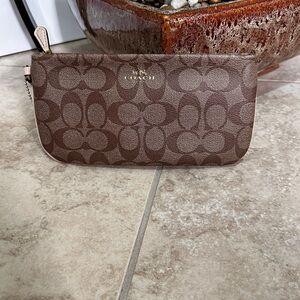 Coach Tan Signature Monogram Pouch